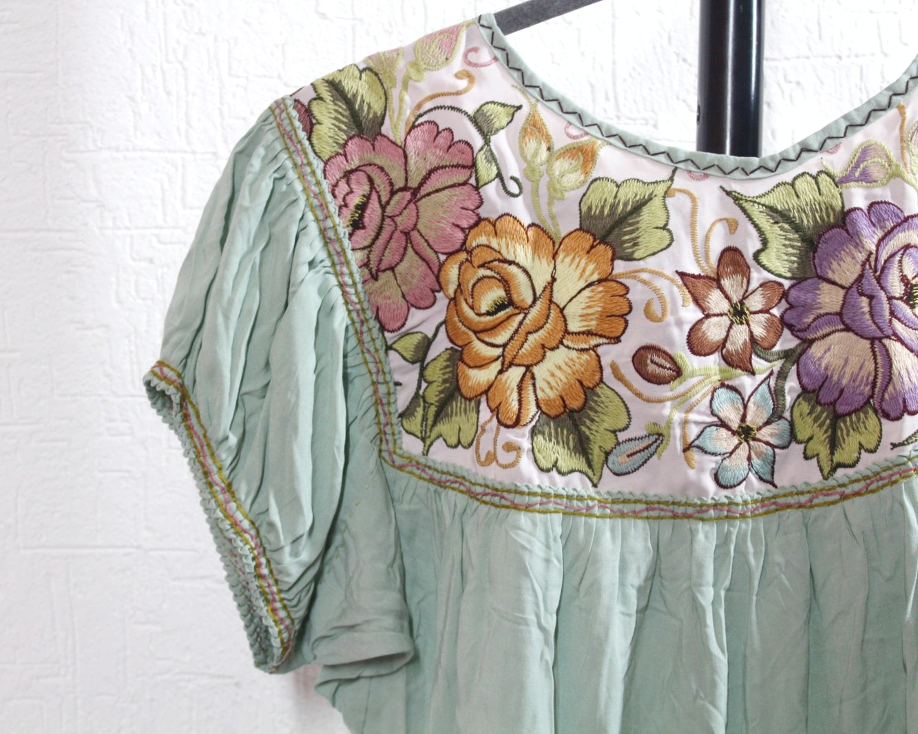 Blusa Abigail Flores Menta XXL