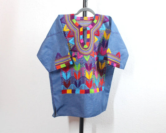 Blusa Milpa Mezclilla Flores Colores CH - M