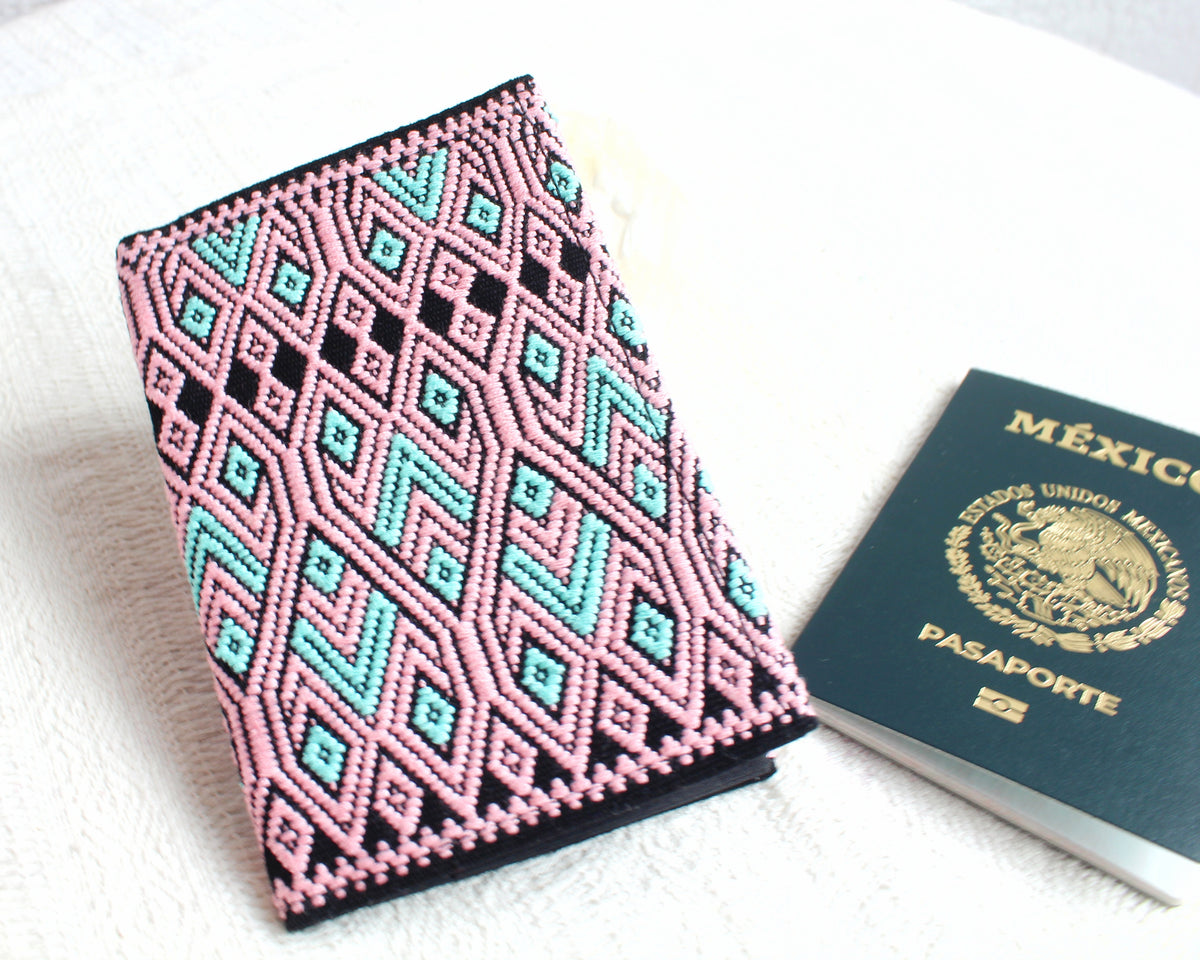 Porta Pasaporte Alas Rosa Turquesa