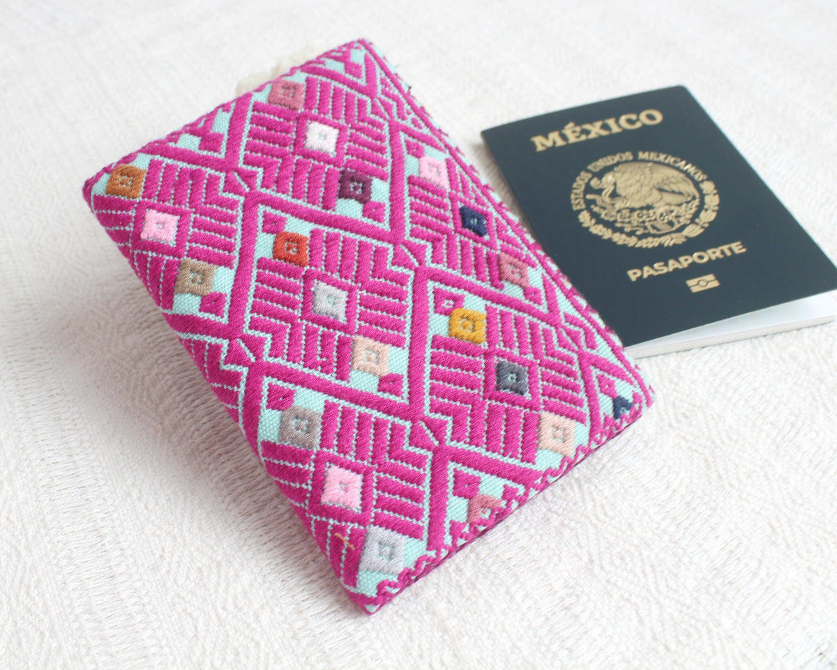 Porta Pasaporte Estrella Rosa Azul