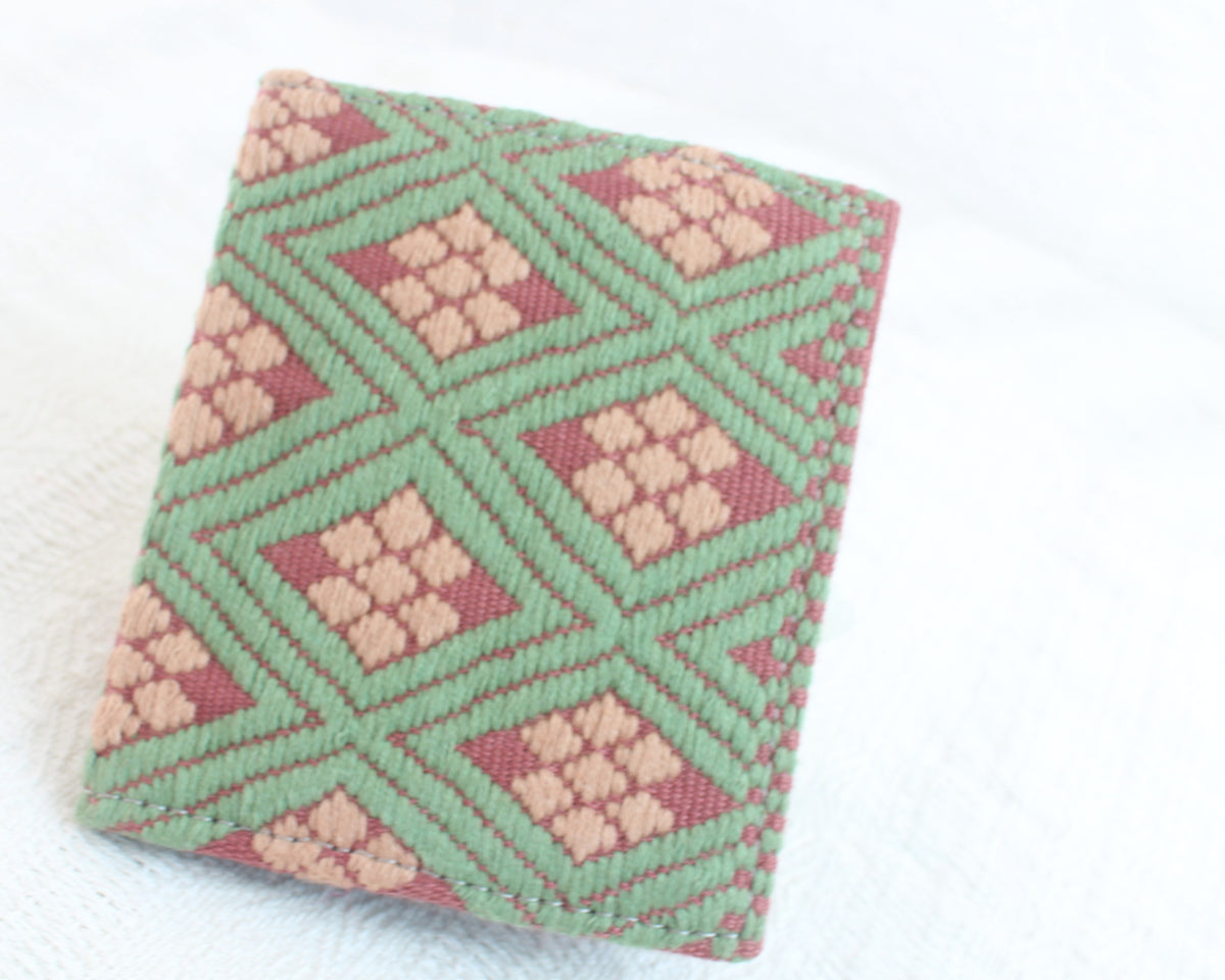 Tarjetero Flores Beige Verde