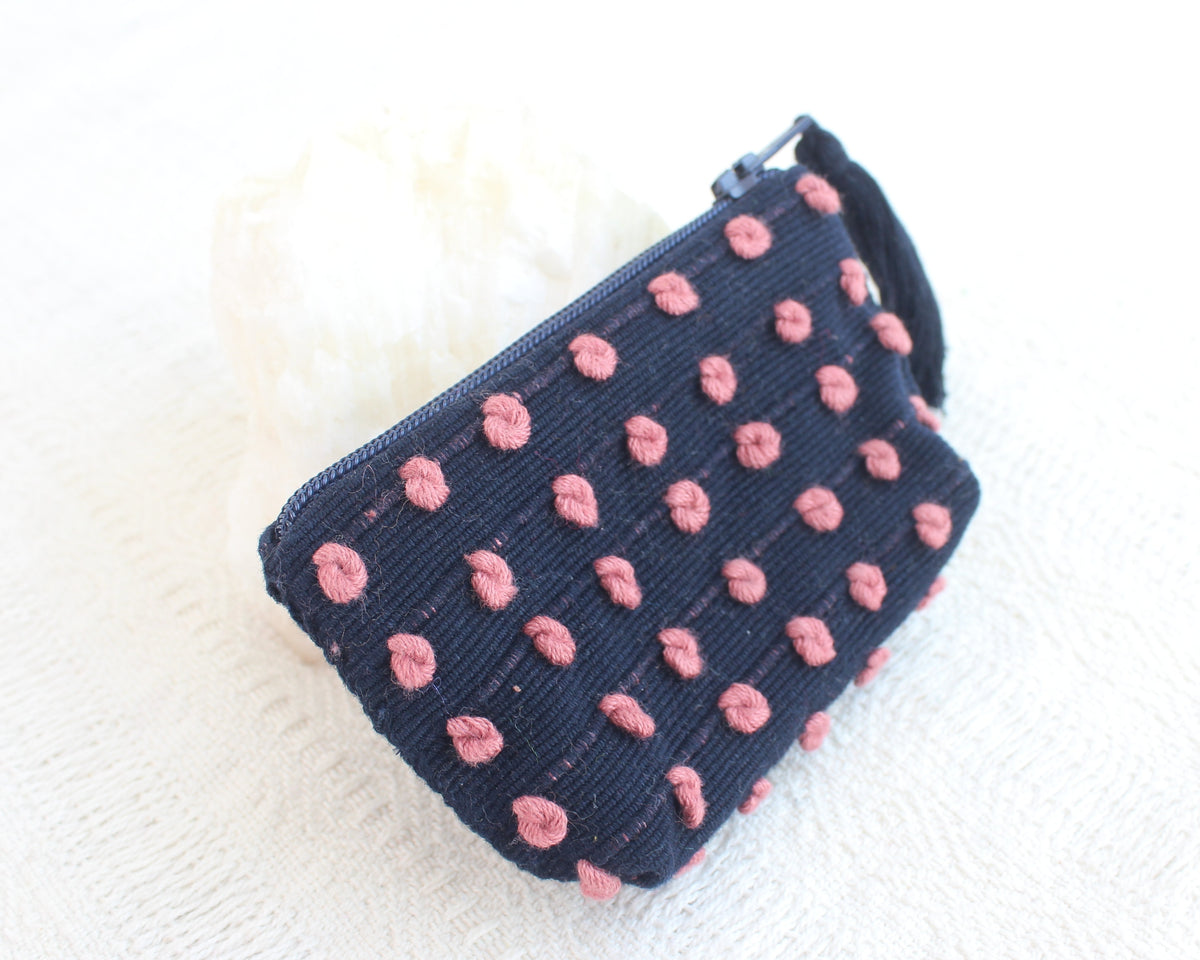 Mini Monedero Nuditos Azul Marino Rosa