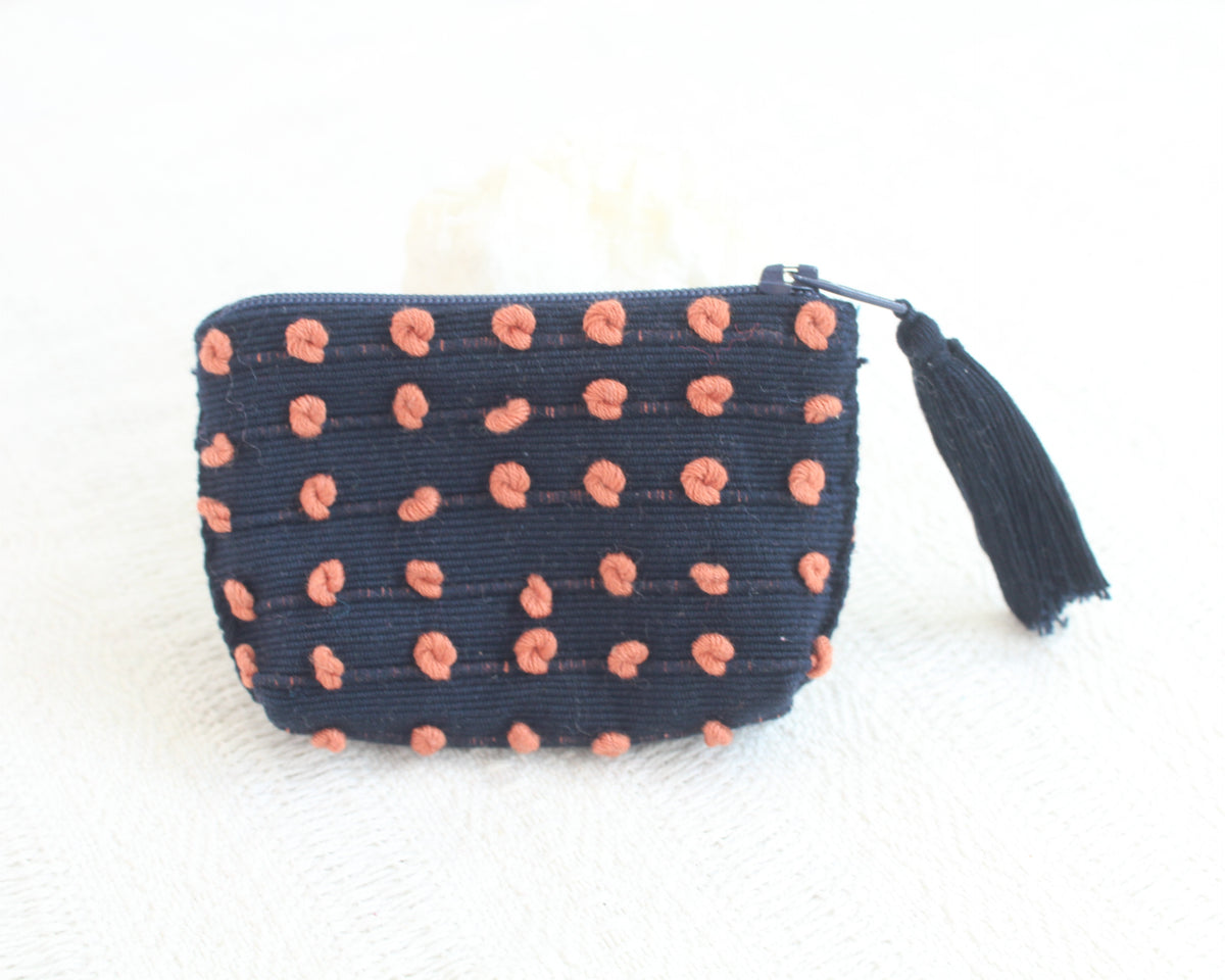 Mini Monedero Nuditos Azul Marino Naranja