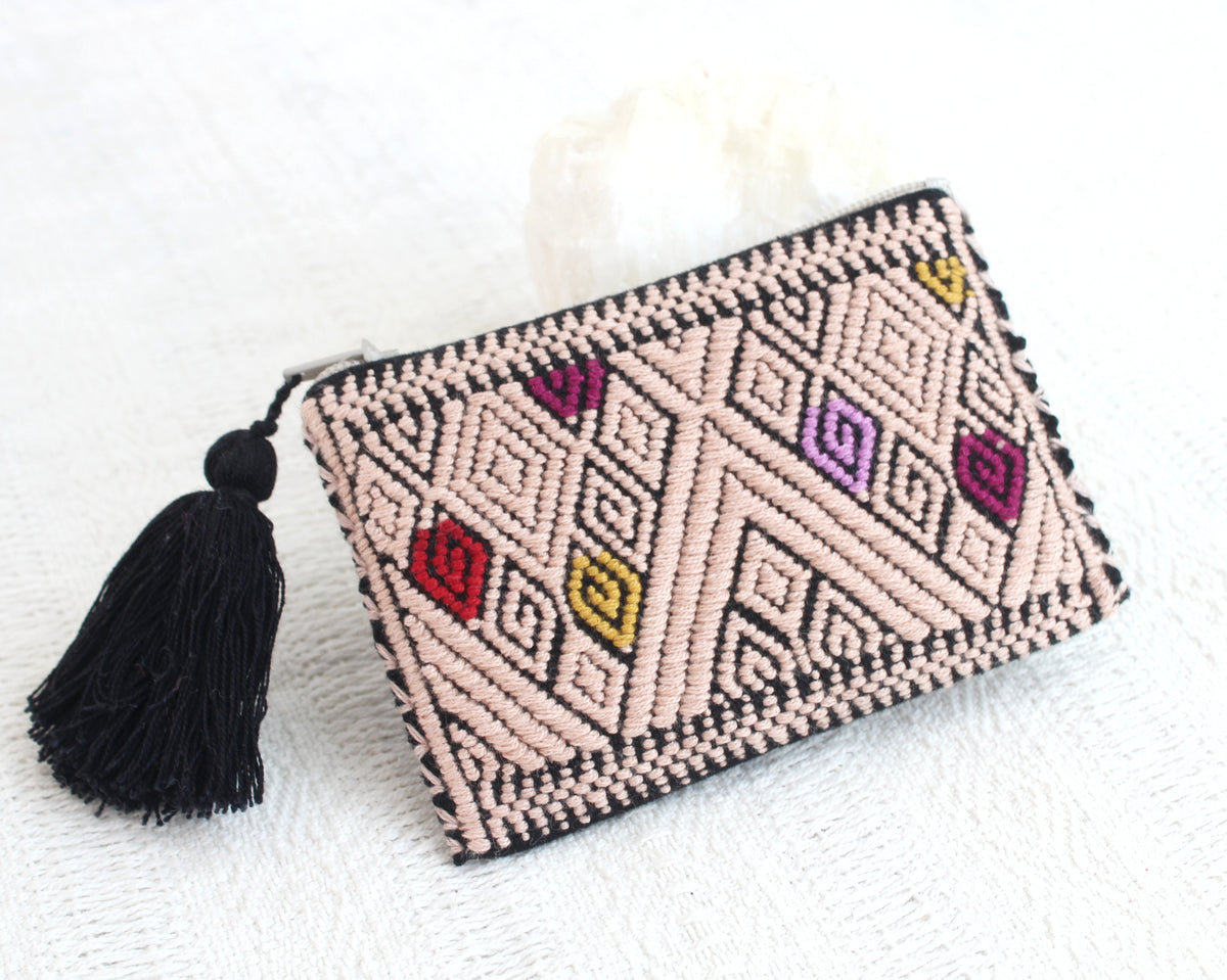Mini Monedero Cosmos Salmon Negro