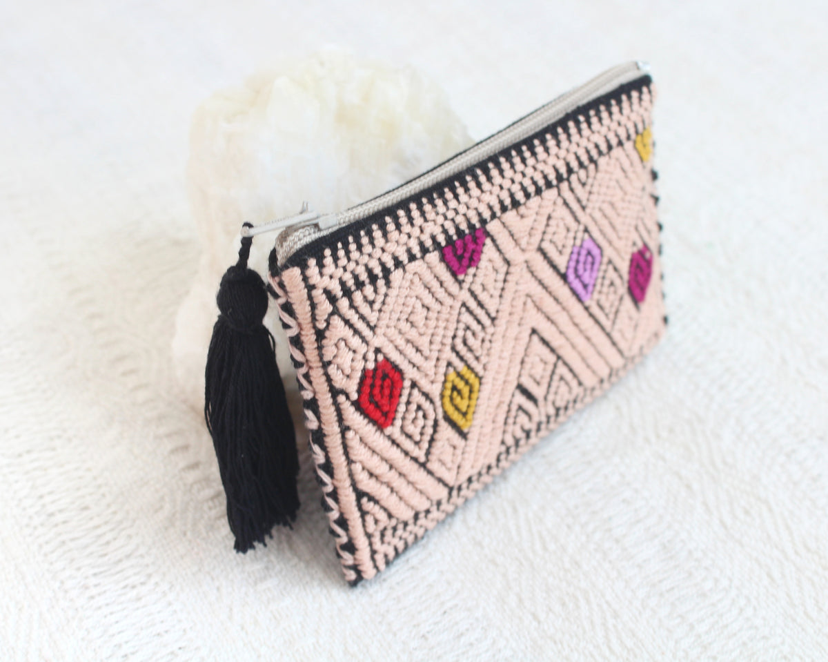 Mini Monedero Cosmos Salmon Negro