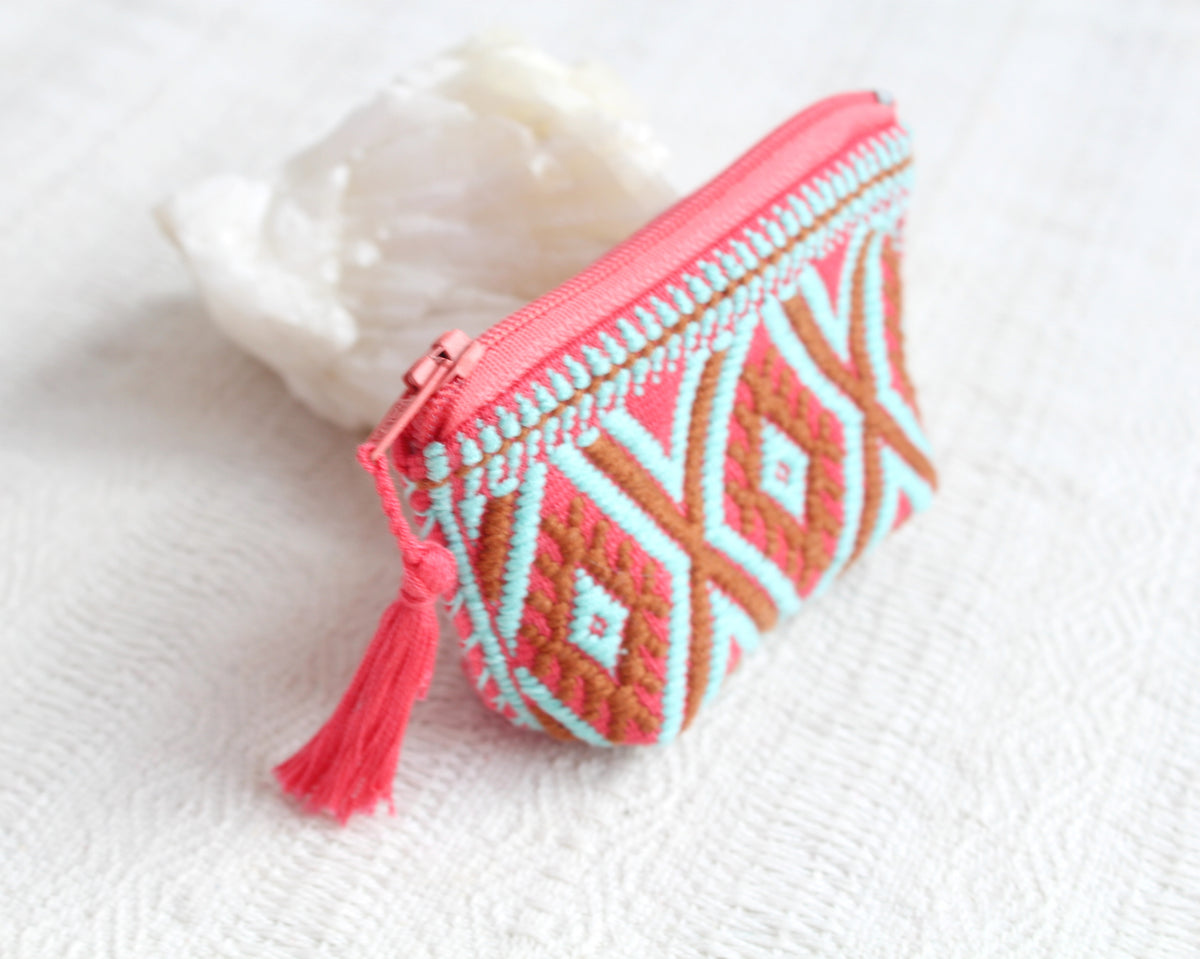 Mini Monedero Estrellitas Aqua Coral