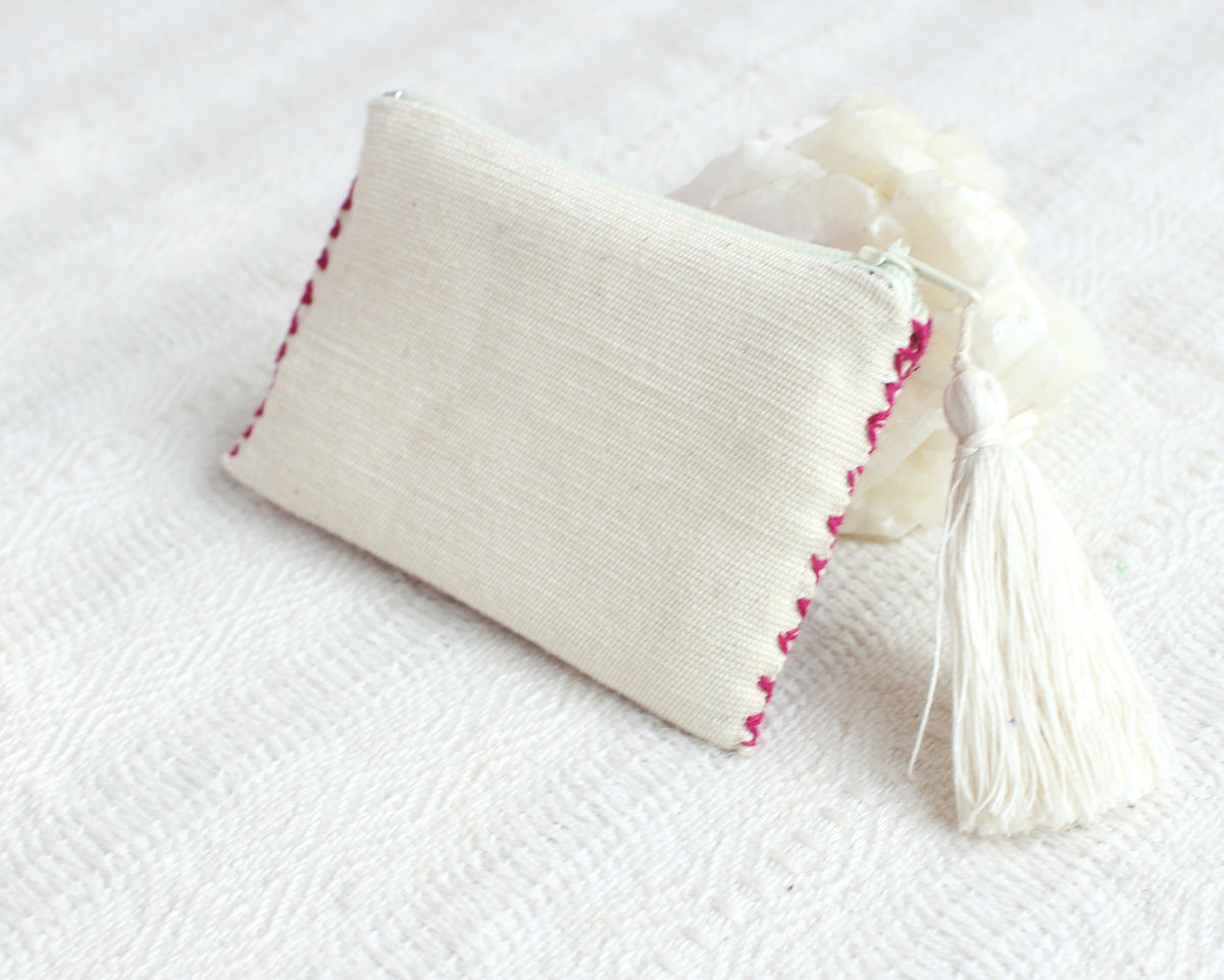 Mini Monedero Estrellitas Blanco Violeta