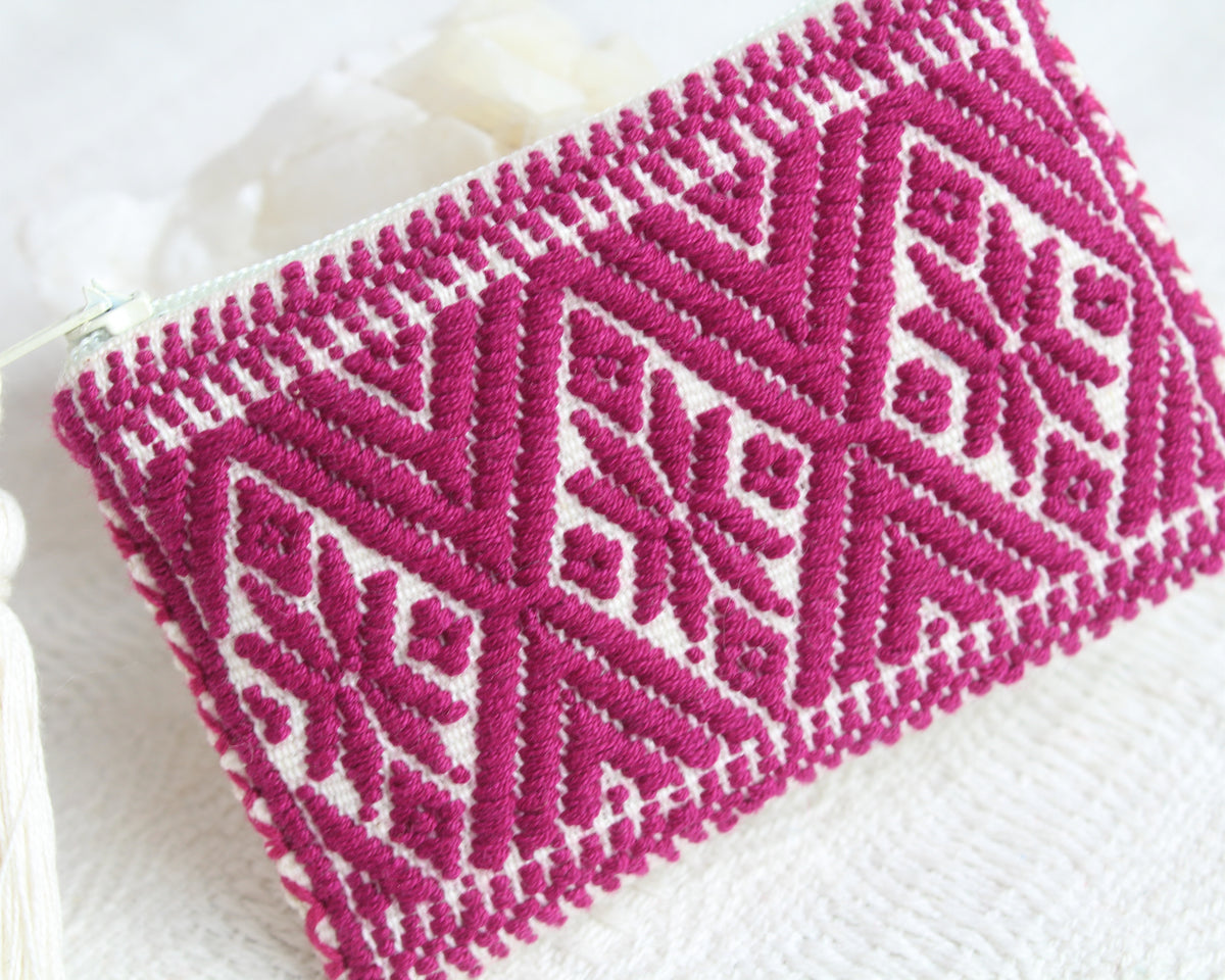Mini Monedero Estrellitas Blanco Violeta
