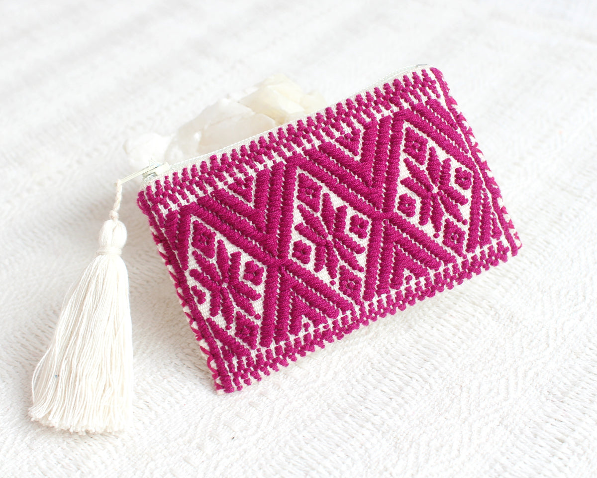 Mini Monedero Estrellitas Blanco Violeta