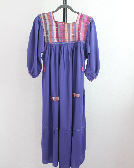 Vestido Nuditos 3/4 Manga Morado