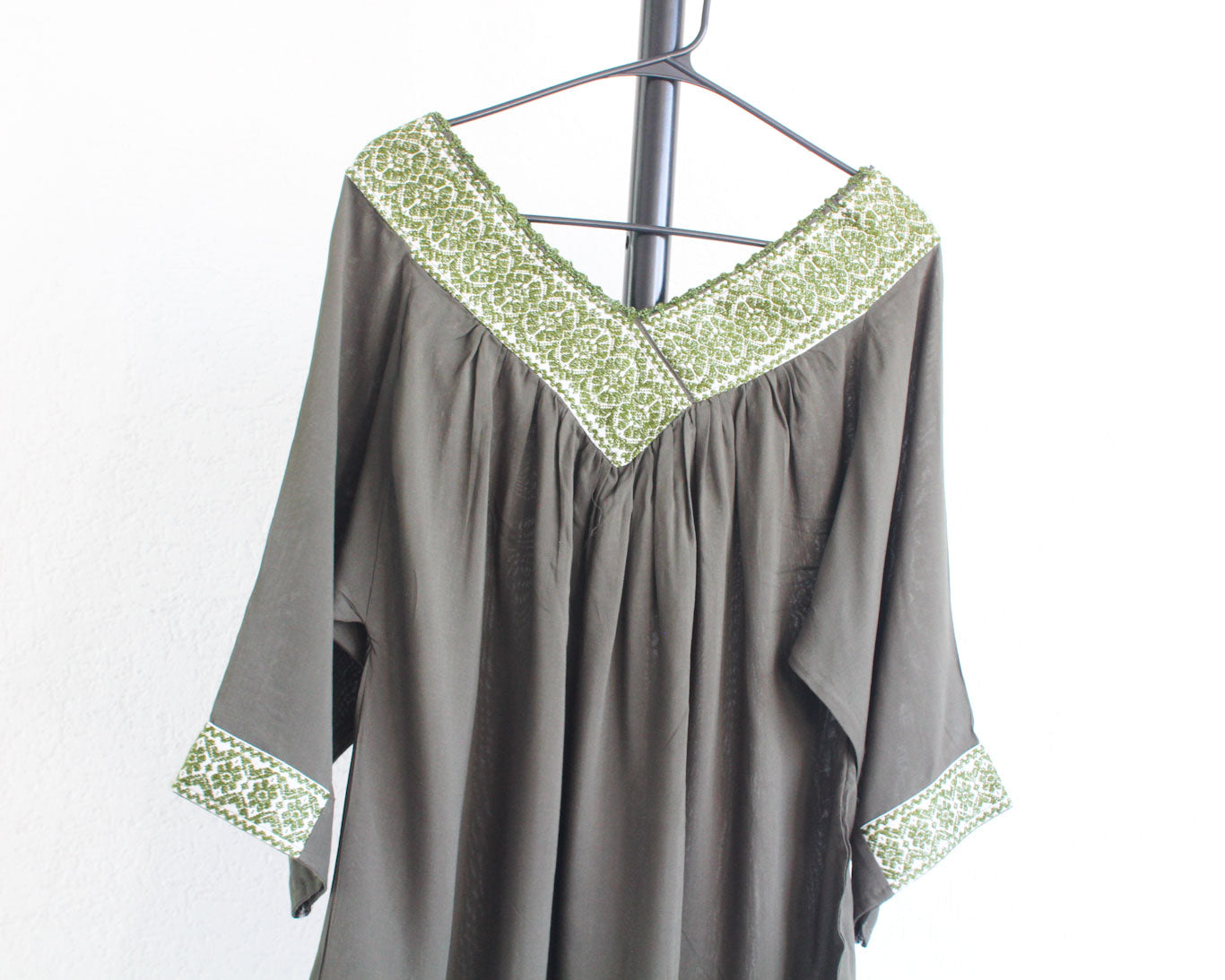 Blusa Cuello Flores Verde