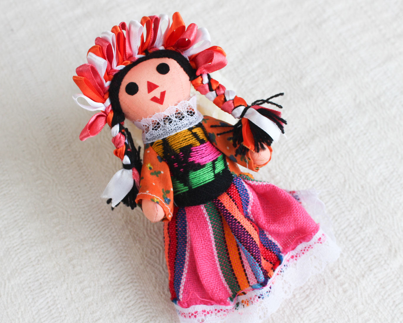 Muñeca Lelé  Grande Naranja Blanco Rosa