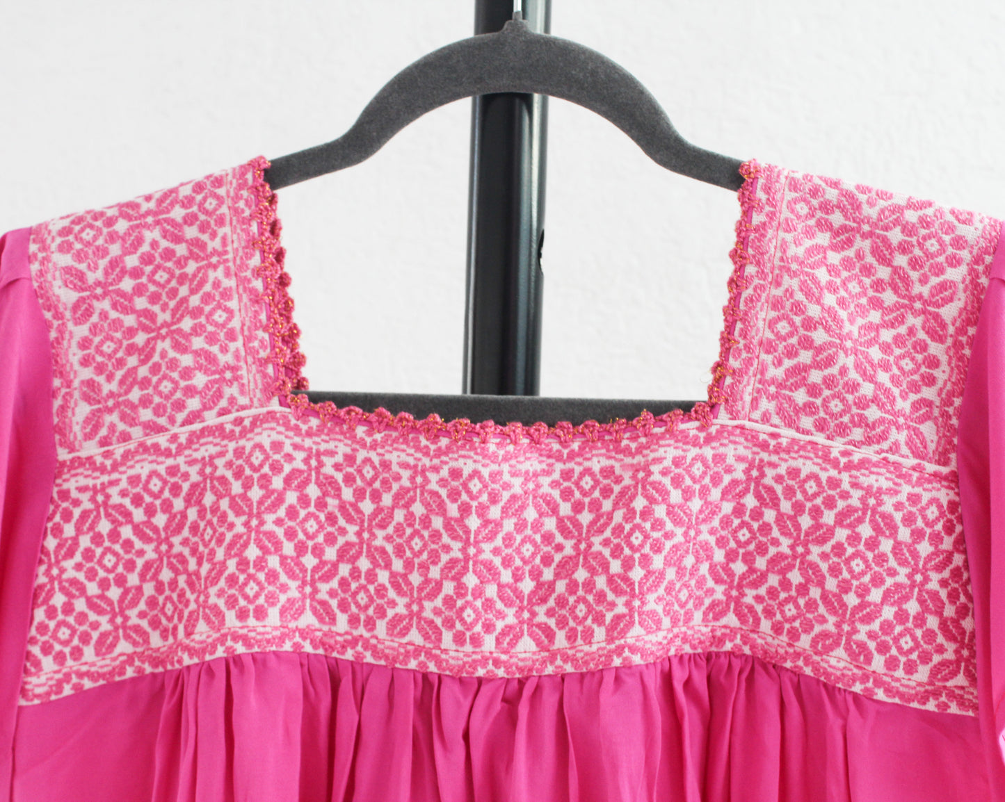 Blusa Bordada Tania Rosa Florecitas L -XL