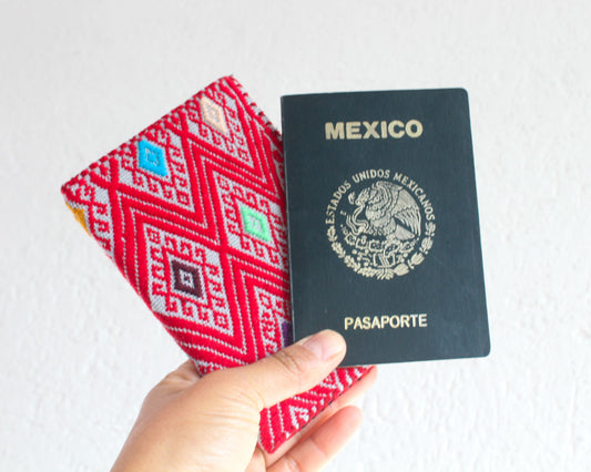 Porta Pasaporte Pejel Rojo Gris