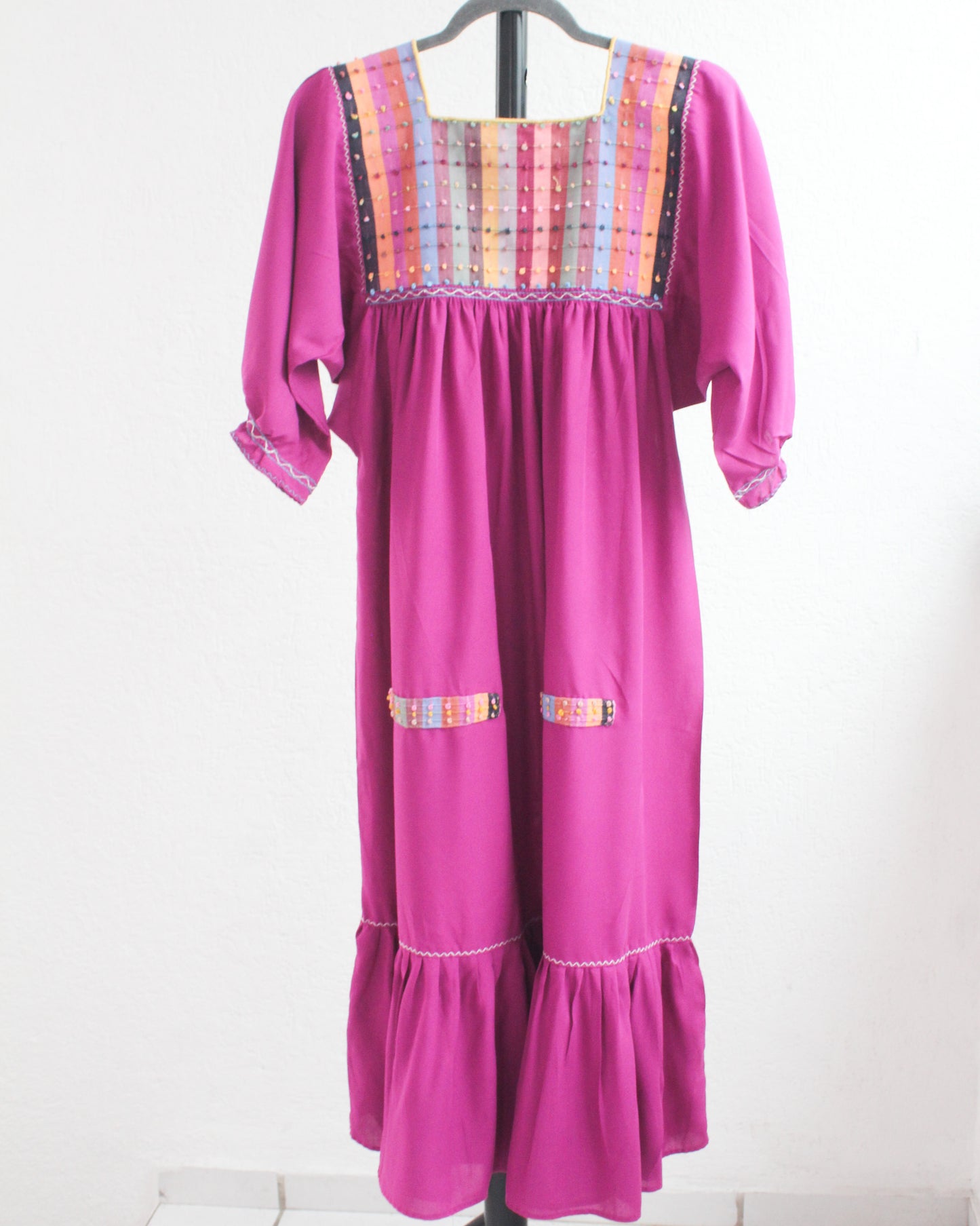 Vestido Nuditos 3/4 Manga Violeta