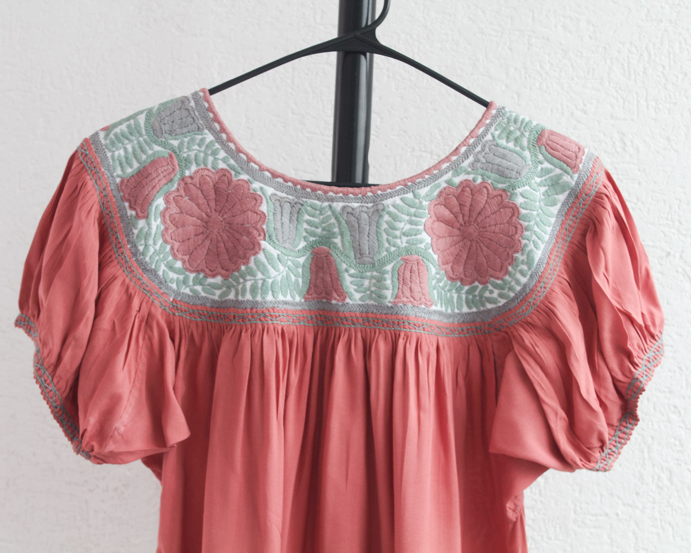 Blusa Aguacatenango Coral Menta Rosa