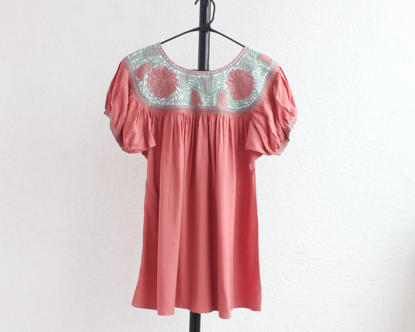 Blusa Aguacatenango Coral Menta Rosa