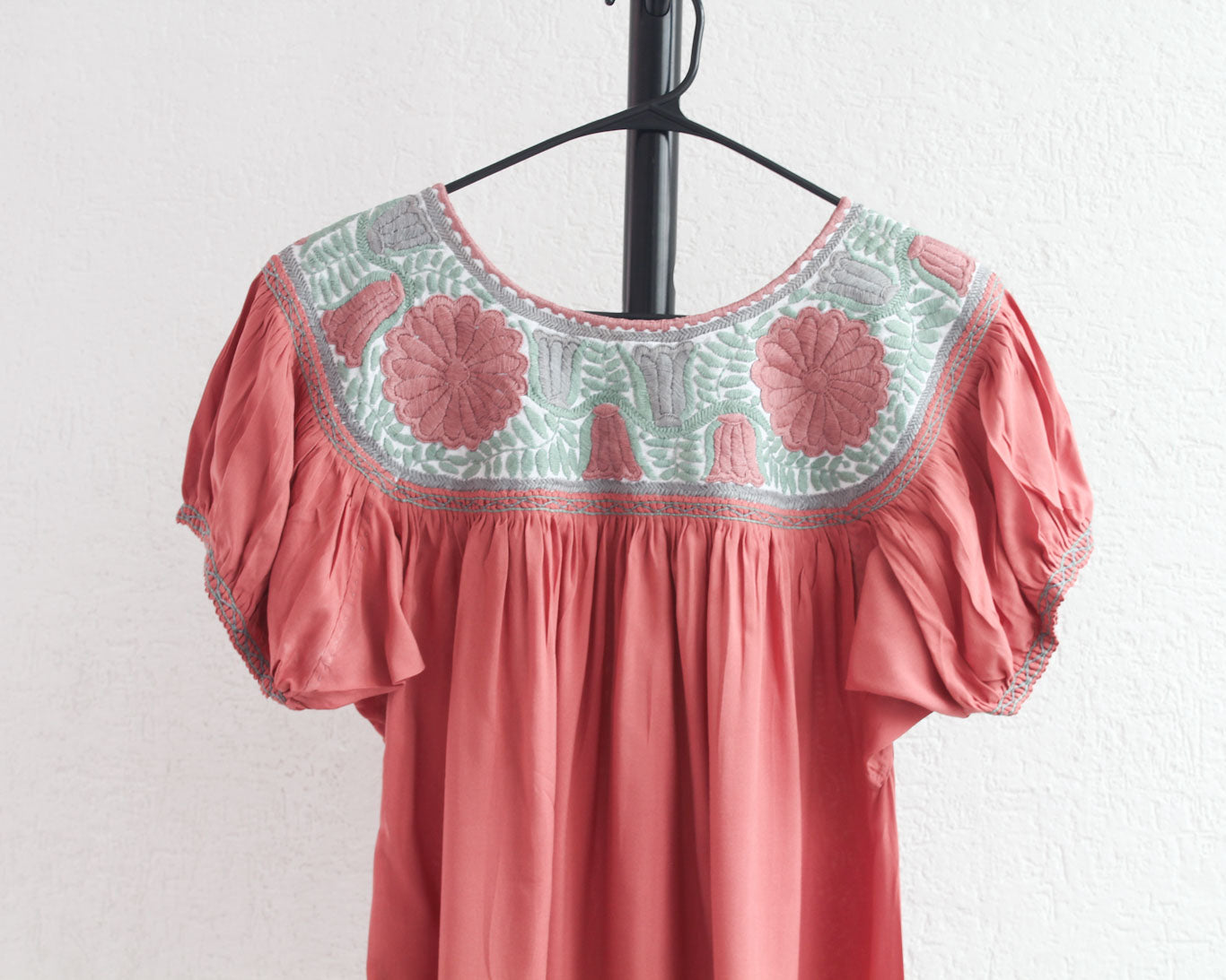 Blusa Aguacatenango Coral Menta Rosa