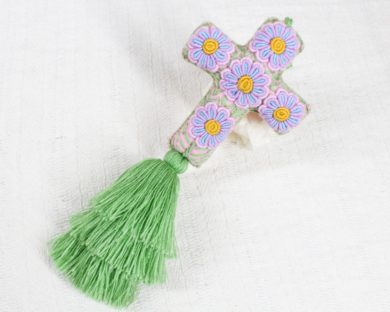 Cruz Pequeña Rosa Verde
