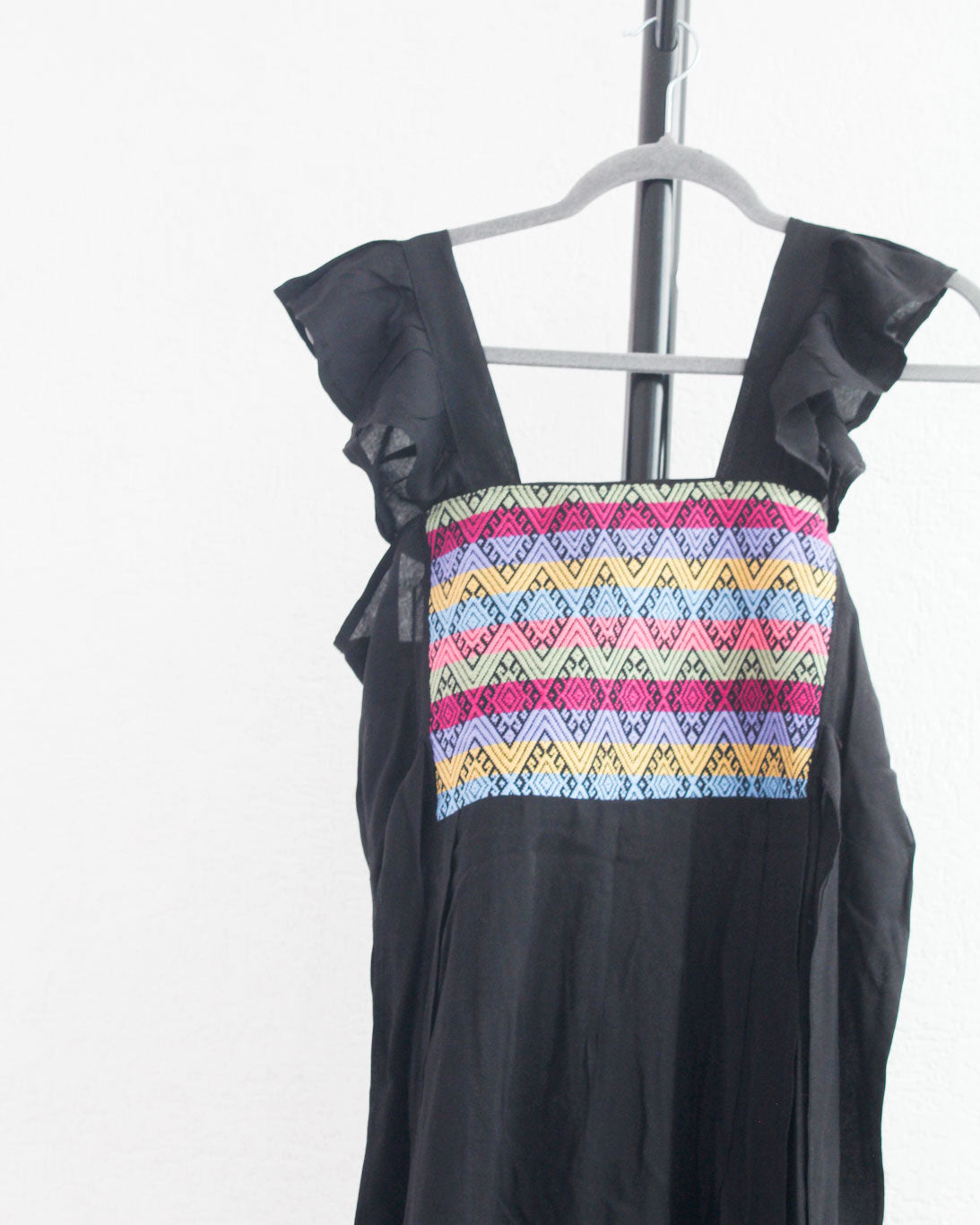 Vestido Abierto Telar Negro Colores