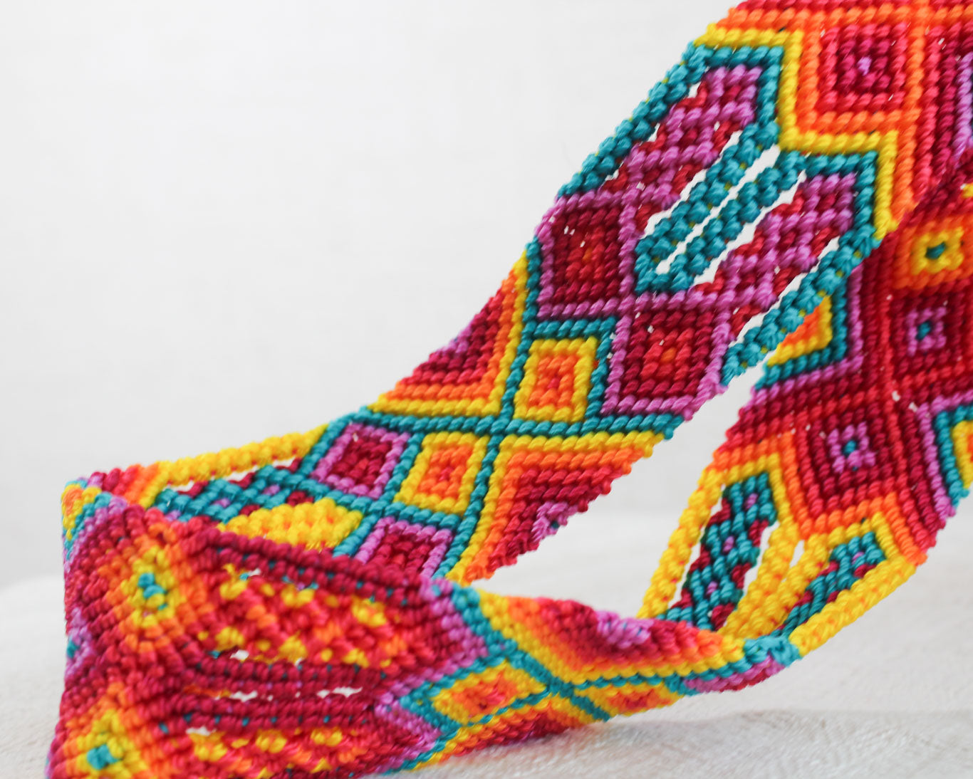 Bolso Morral Turquesa y cinta de colores