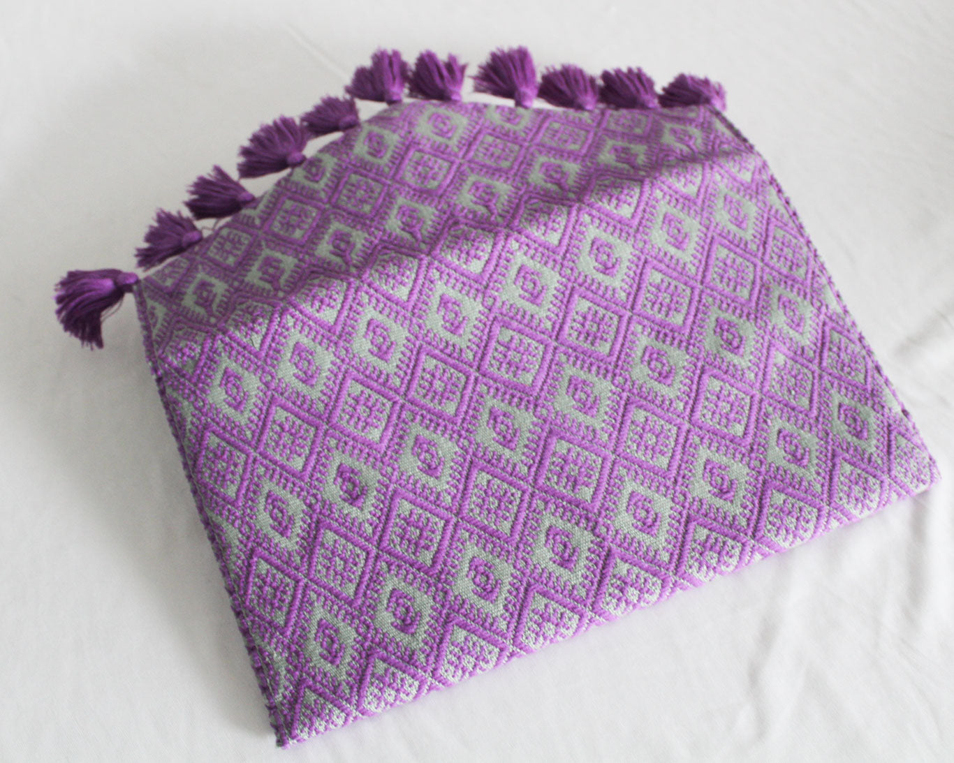 Clutch Artesanal Estrellas Lila Menta