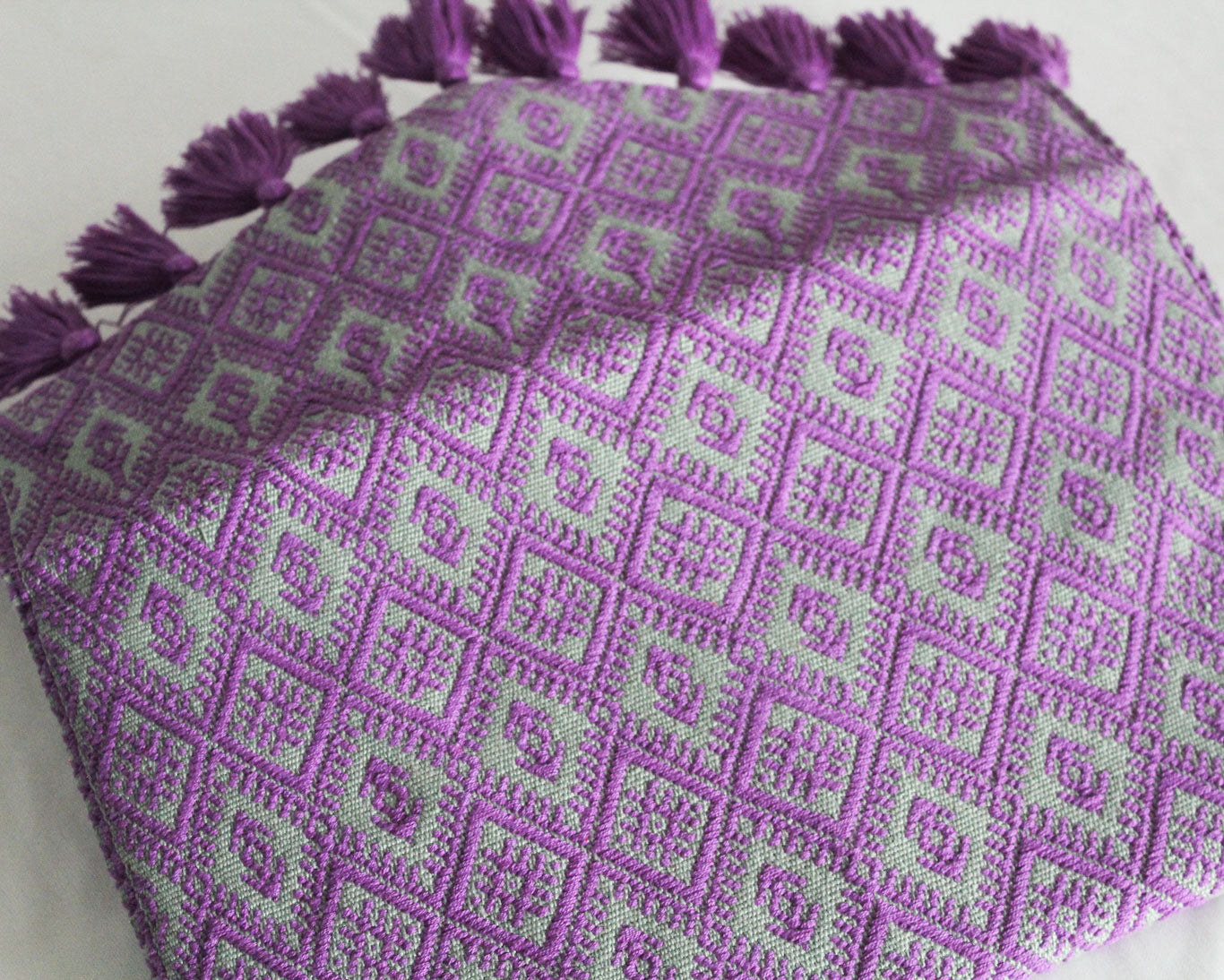 Clutch Artesanal Estrellas Lila Menta
