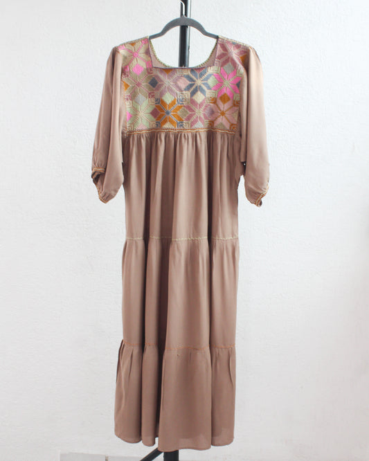 Vestido Julia Flores Beige L / XL