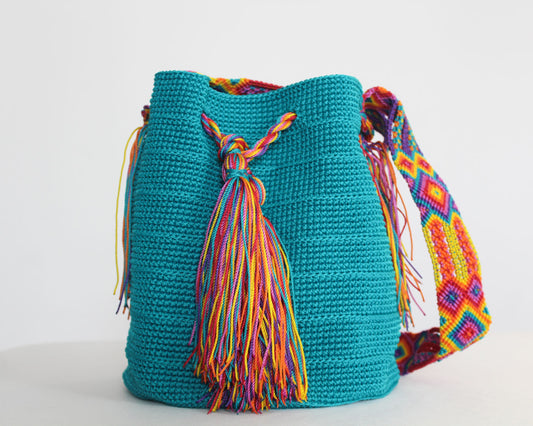 Bolso Morral Turquesa Morado