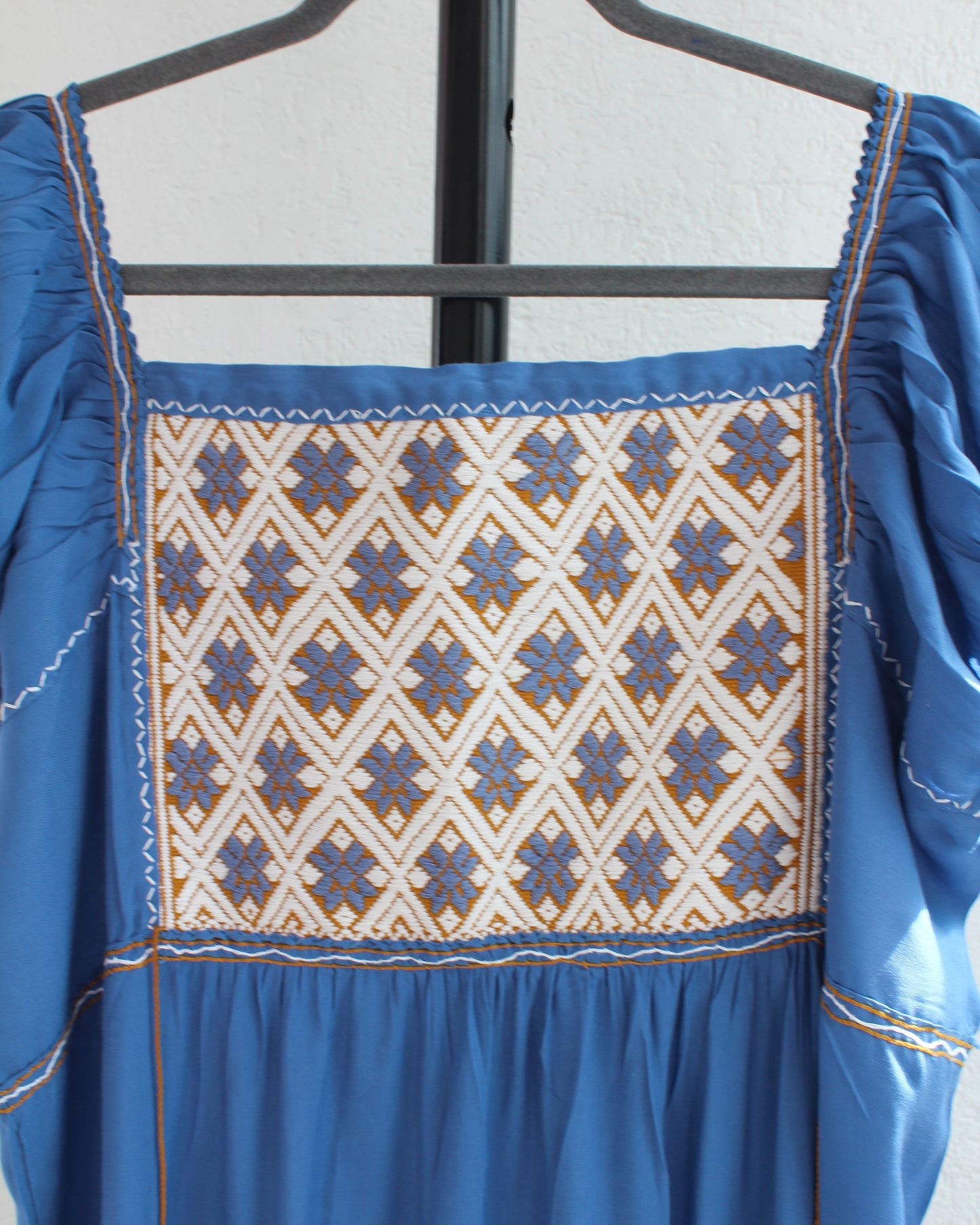 Vestido Gloria Azul Blanco Amarillo L - XL