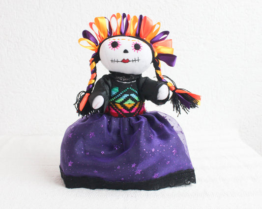 Muñeca Lelé Catrina Naranja Morado Amarillo