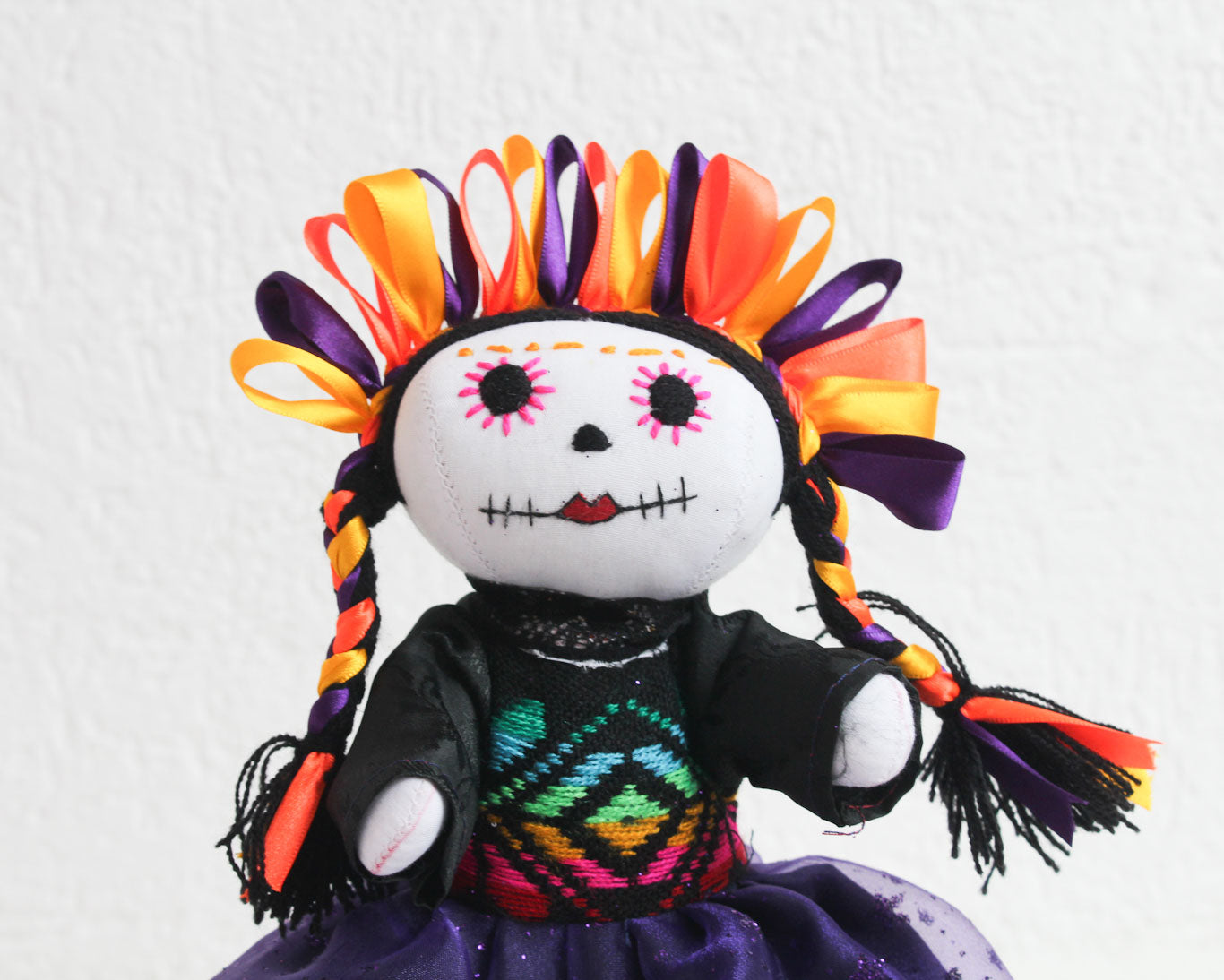 Muñeca Lelé Catrina Naranja Morado Amarillo