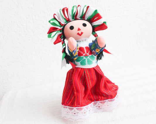 Muñeca Lelé Grande Rojo Verde Blanco