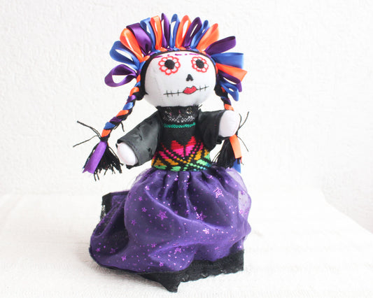 Muñeca Lelé Catrina Naranja Morado Azul