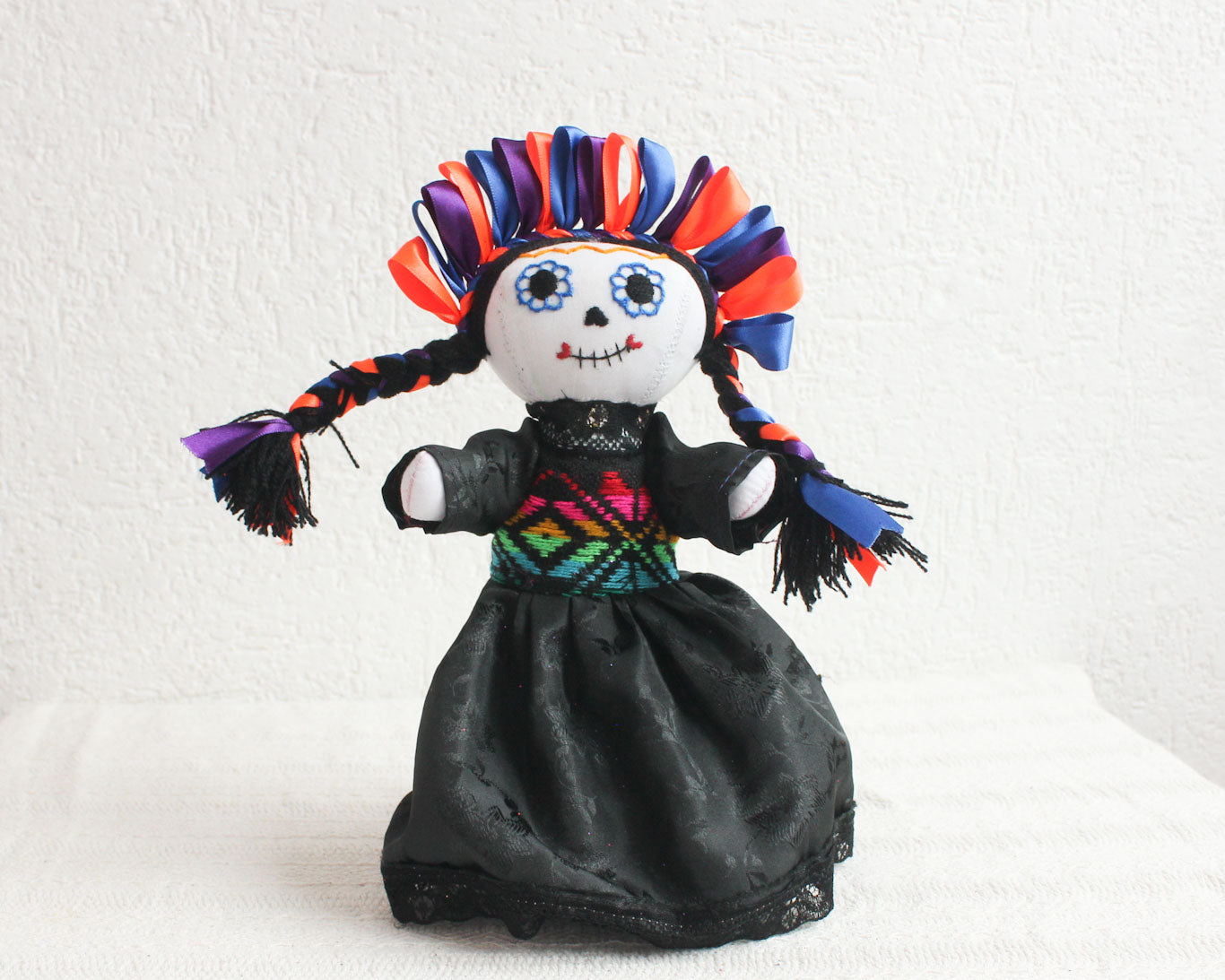 Muñeca Lelé Catrina Naranja Azul Morado