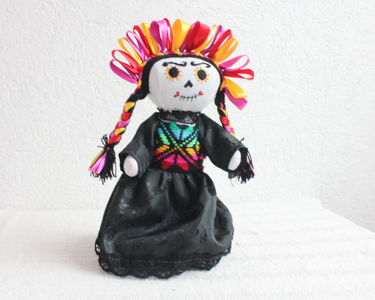 Muñeca Lelé Catrina Naranja Amarillo Rosa