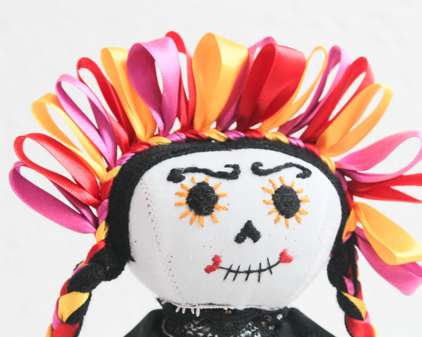 Muñeca Lelé Catrina Naranja Amarillo Rosa