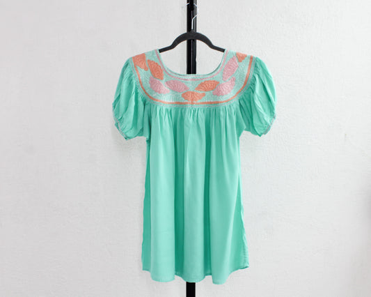 Blusa Aguacatenango Turquesa Rosa xch