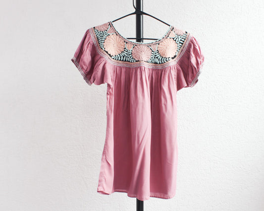 Blusa Aguacatenango Rosa Menta Negro