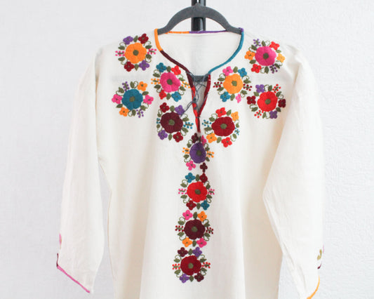 Blusa Florecitas Colores Manta M