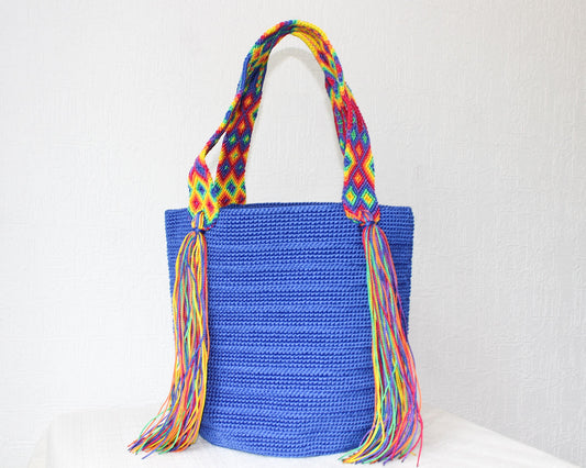 Bolso de mano Azul Rey Amarillo