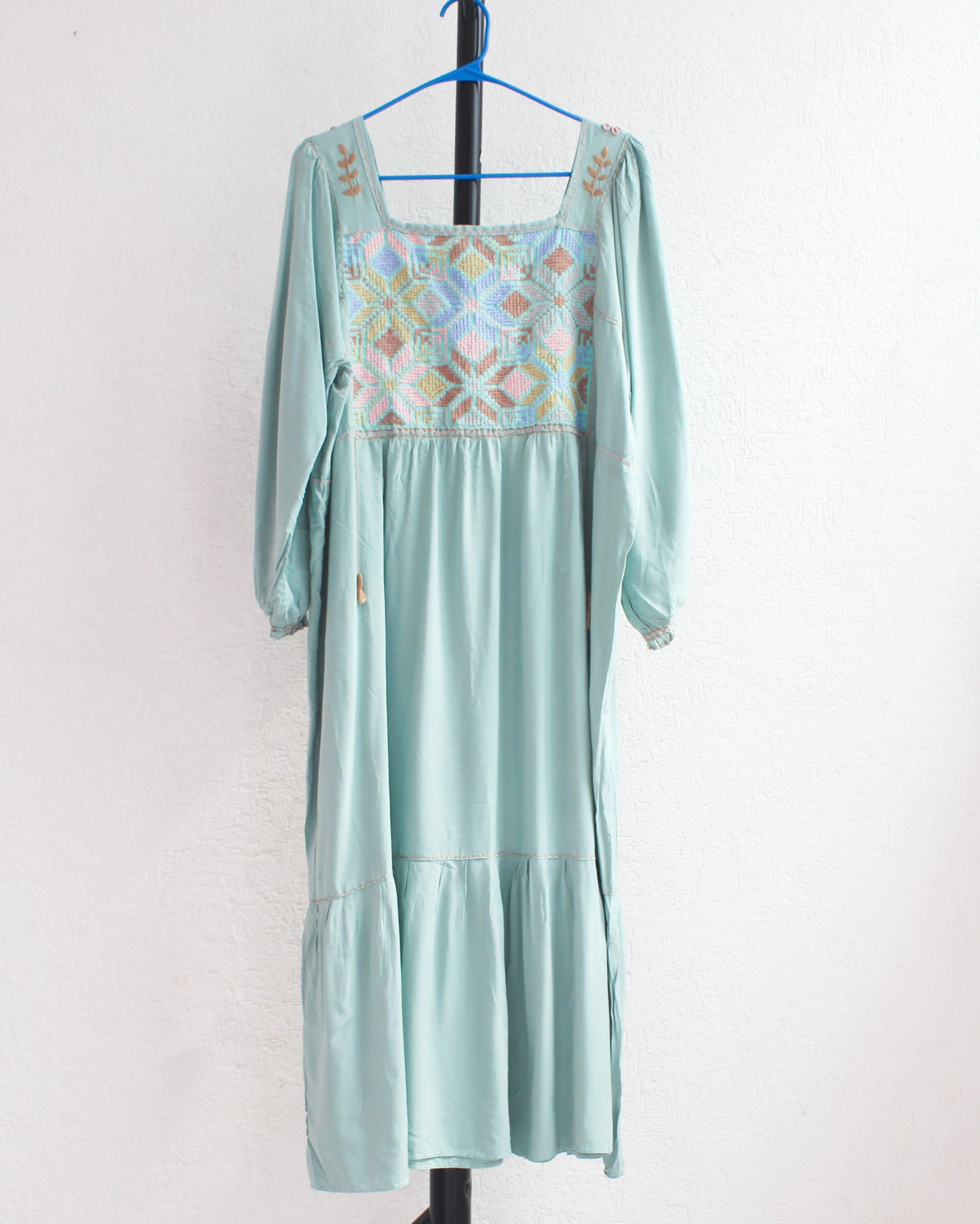 Vestido Julia Flores Manga 3/4 XL /XXL  Menta