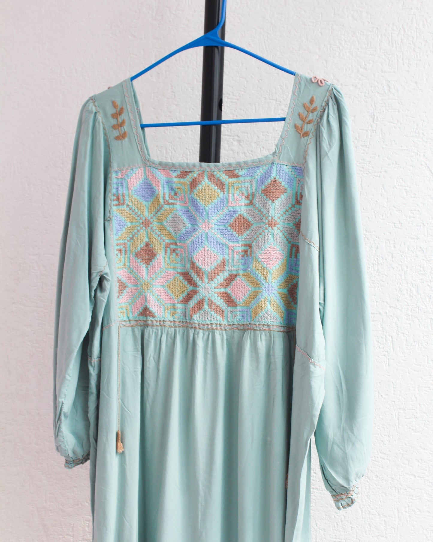 Vestido Julia Flores Manga 3/4 XL /XXL  Menta