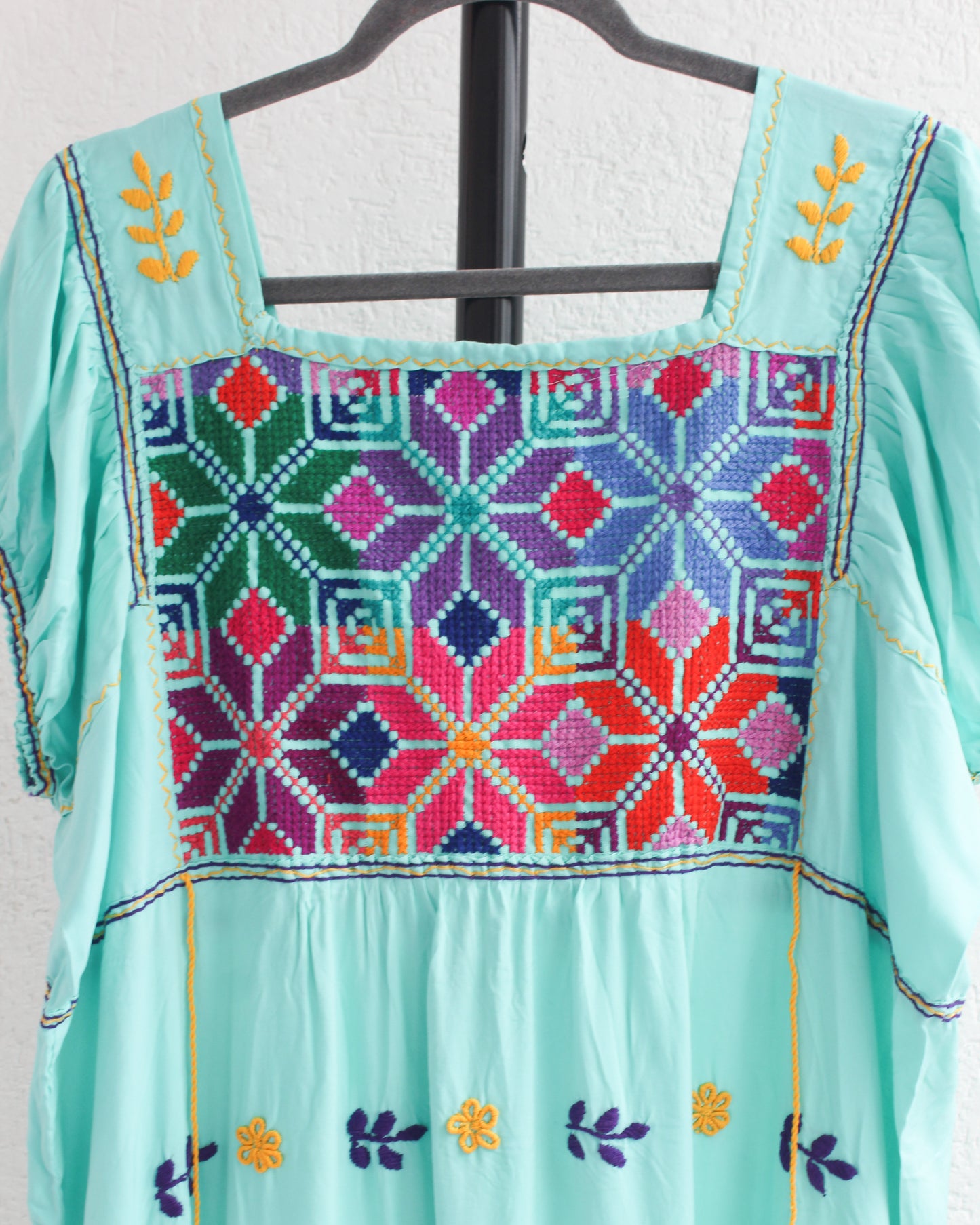 Vestido Julia Flores Turquesa Mx L / XL