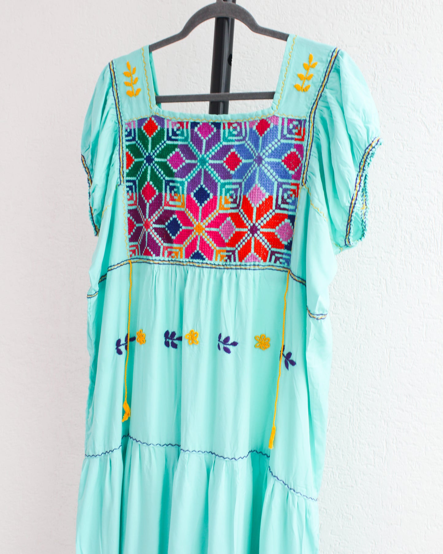 Vestido Julia Flores Turquesa Mx L / XL