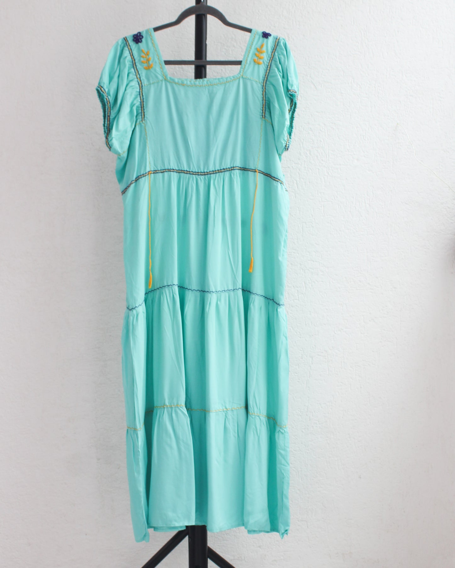 Vestido Julia Flores Turquesa Mx L / XL