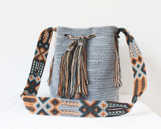 Bolso Morral Gris  Verde