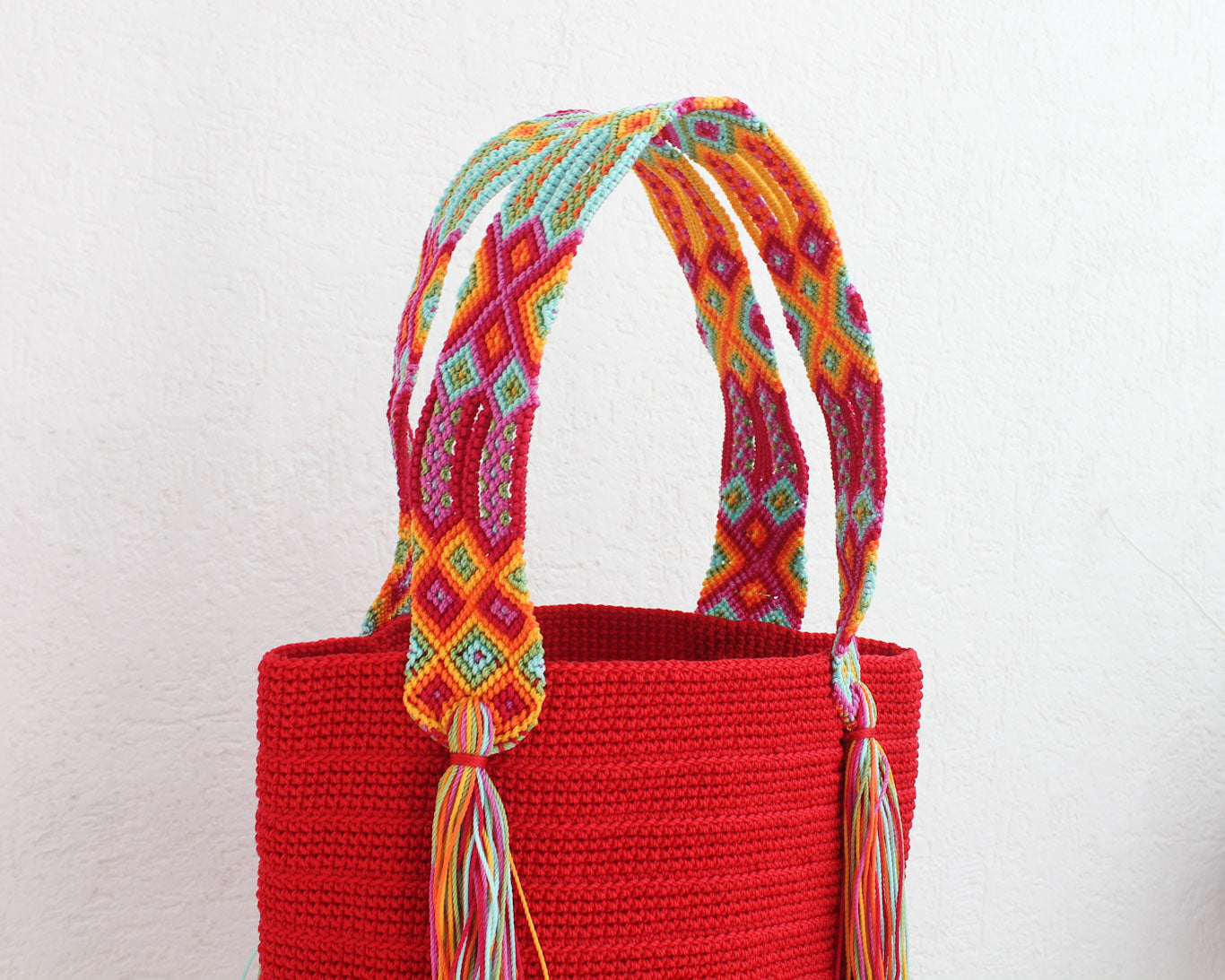 Bolso de mano Rojo Naranja Rosa