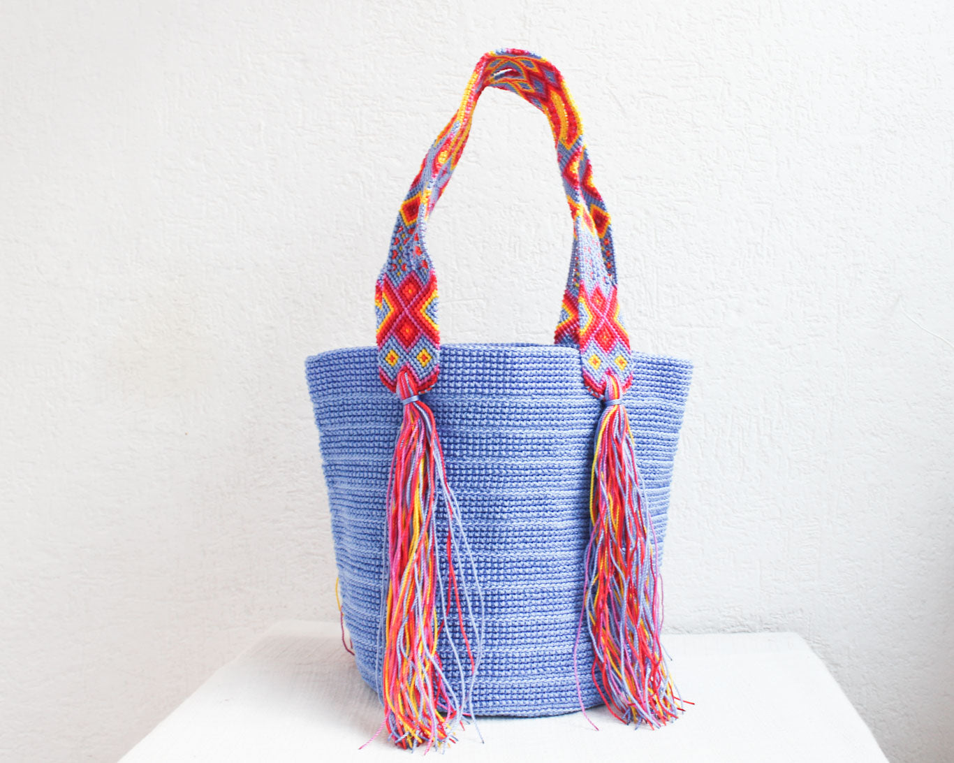 Bolso de mano Azul Claro Anaranjado