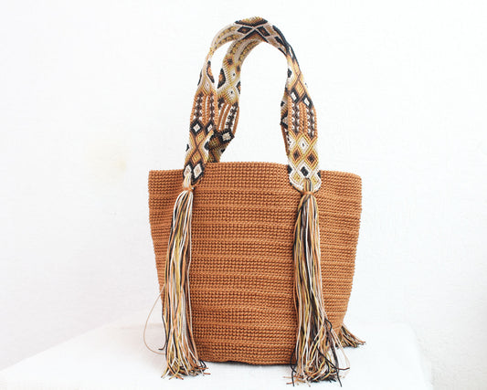 Bolso de mano Marron Café Beige